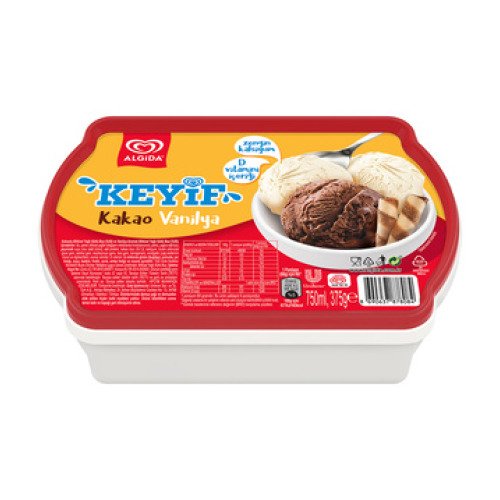 ALGİDA KEYİF 375gr.KAKAO VANİLYA - آيس كريم